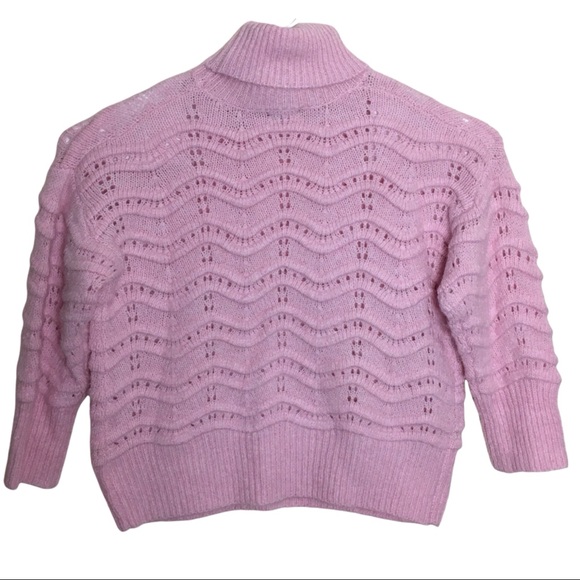 Frnch Cable Knit Turtleneck Sweater Pink NWT - Picture 6 of 6